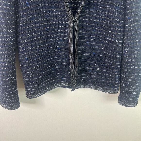 Amina Rubinacci Blue Long Sleeve Knit Wool Cashmere Blend Cardigan Women's Sz 44 - Picture 3 of 12